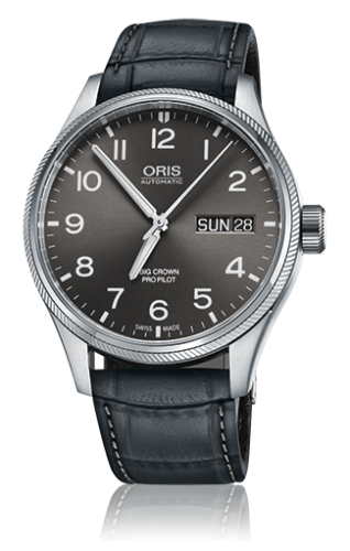 Oris 01 752 7698 4063-07 5 22 06FC : Big Crown ProPilot Day Date Grey / Grey Leather