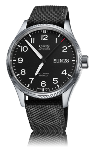 Oris 01 752 7698 4164-07 5 22 15FC : Big Crown ProPilot Day Date Black / Black Textile