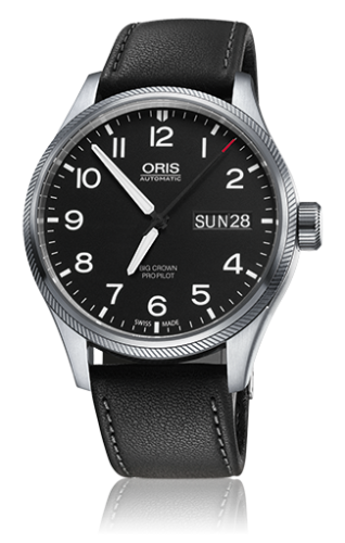 Oris 01 752 7698 4164-07 5 22 19FC : Big Crown ProPilot Day Date Black / Black Leather