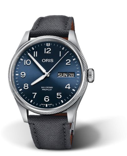 Oris 01 752 7760 4065-07 3 22 05LC : Big Crown ProPilot Big Day Date Stainless Steel / Blue / Fabric