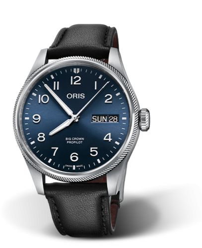 Oris 01 752 7760 4065-07 5 22 08LC : Big Crown ProPilot Big Day Date Stainless Steel / Blue / Leather