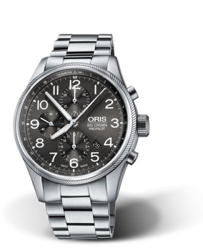 Oris 01 774 7699 4063-07 8 22 19 : Big Crown ProPilot Chronograph Stainless Steel / Grey / Bracelet