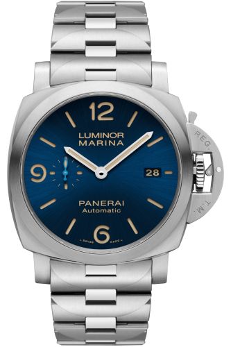 Panerai PAM01058 : Luminor 1950  Marina 44 3 Days Automatic Stainless Steel / Blue / Bracelet