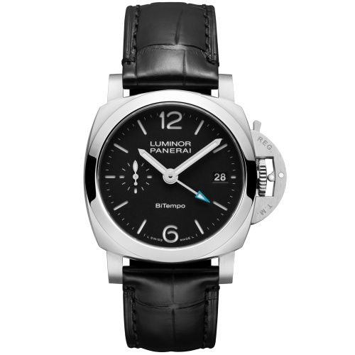 Panerai PAM01365 : Luminor Quaranta BiTempo Stainless Steel / Black