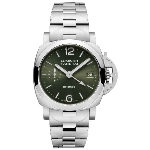 Panerai PAM01640 : Luminor Quaranta BiTempo Stainless Steel / Green