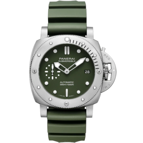 Panerai PAM01055 : Luminor Submersible 42 3 Days Automatic Stainless Steel / Green / Verde Militare