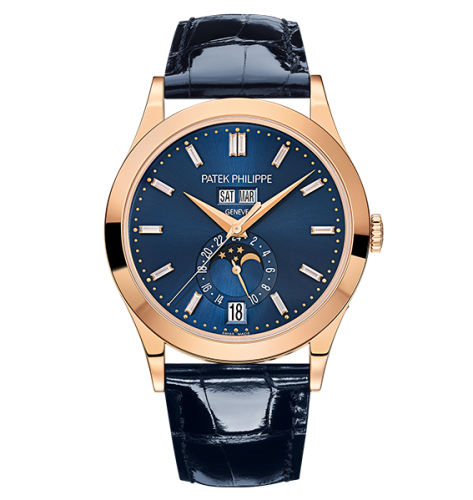 Patek Philippe 5396R-015 : Annual Calendar 5396 Rose Gold / Blue / Baguette