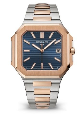 Patek Philippe 5821/1AR-001 : Cubitus Date Moonphase Stainless Steel - Rose Gold / Blue