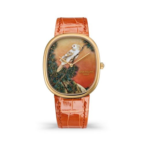 Patek Philippe 5738/50J-011 : Golden Ellipse 5738 Yellow-Crested Cockatoo