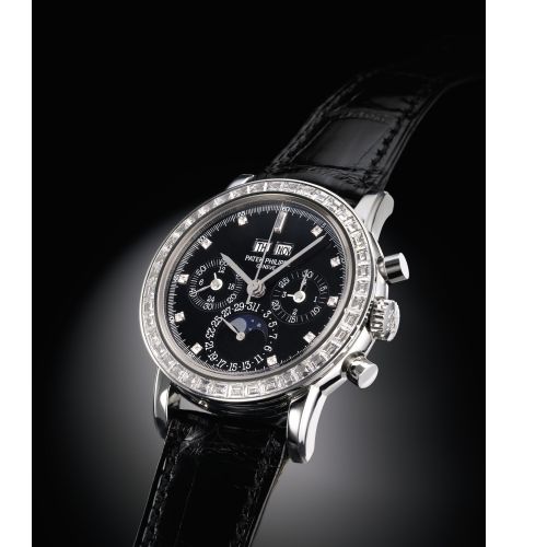 Patek Philippe 3990P-029 : Perpetual Calendar Chronograph 3990 Platinum / Black Diamond