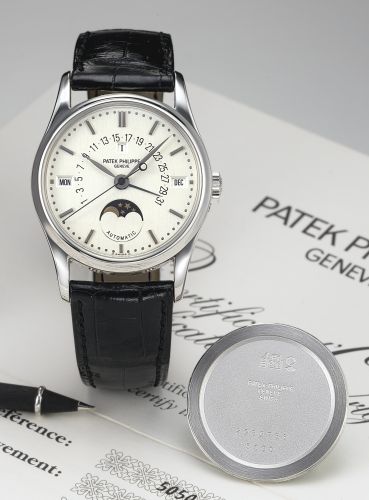 Patek Philippe 5050P-XX1 : Perpetual Calendar 5050 Platinum / Silver Stick