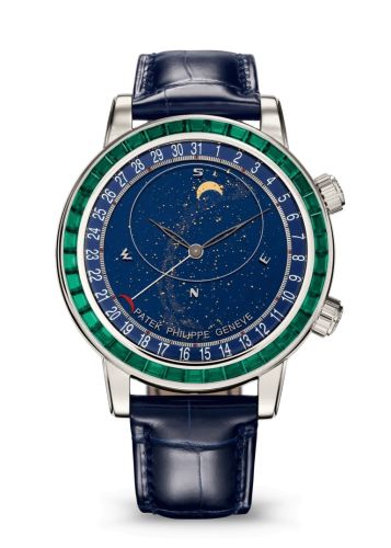 Patek Philippe 6104/13P-010 : Celestial 6104 Platinum - Emerald / Blue