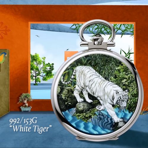 Patek Philippe 992/153G : Pocket Watch Lepine White Gold / White Tiger