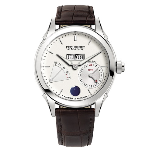 Pequignet 9010933CG : Rue Royale GMT Stainless Steel / Silver