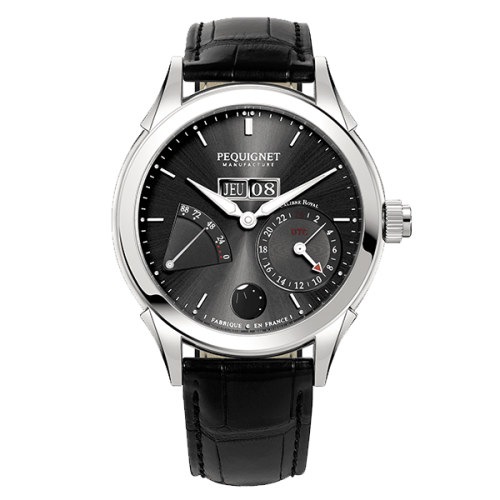 Pequignet 9010943CN : Rue Royale GMT Stainless Steel / Grey