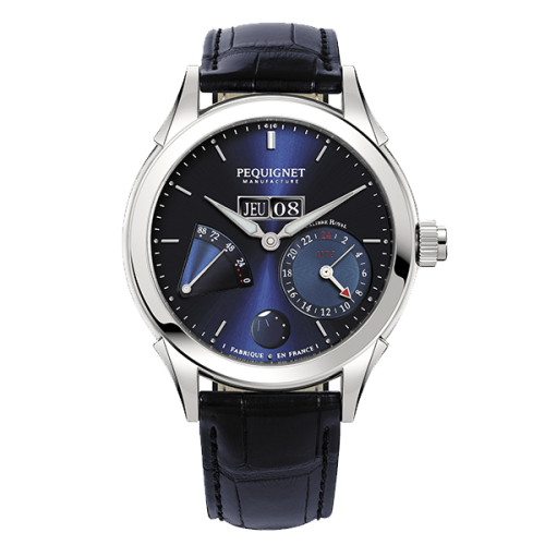 Pequignet 9010973CB : Rue Royale GMT Stainless Blue