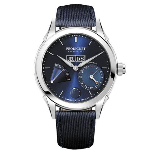 Pequignet 9010973COB : Rue Royale GMT Stainless Blue / Fabric