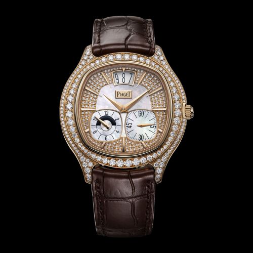 Piaget G0A32020 : Emperador Coussin Dual Time Zone Pink Gold Diamond
