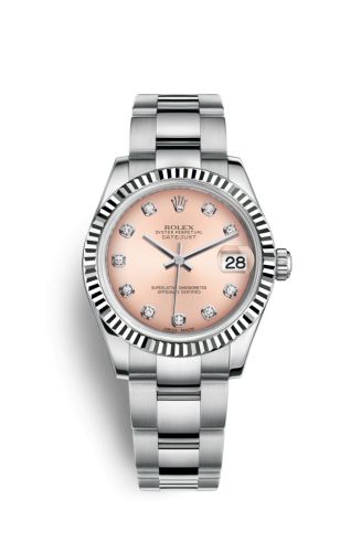 Rolex 178274-0053 : Datejust 31 Stainless Steel Fluted / Oyster / Pink - Diamond