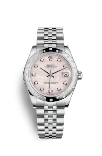 Rolex 178344-0018 : Datejust 31 Stainless Steel Domed Diamond / Jubilee / Pink MOP