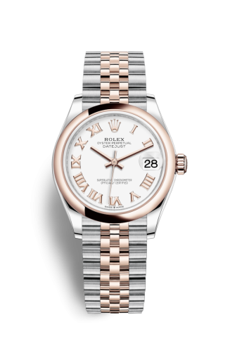 Rolex 278241-0002 : Datejust 31 Stainless Steel/ Rose Gold / Domed / White - Roman / Jubilee