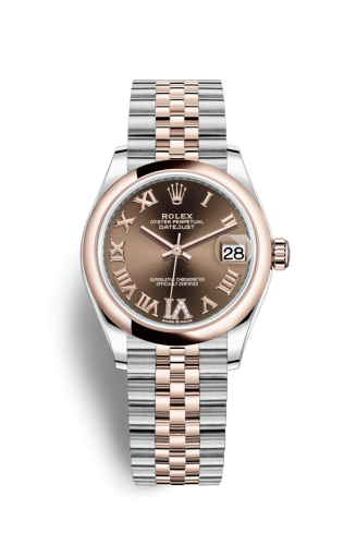 Rolex 278241-0004 : Datejust 31 Stainless Steel/ Rose Gold / Domed / Chocolate - Roman / Jubilee