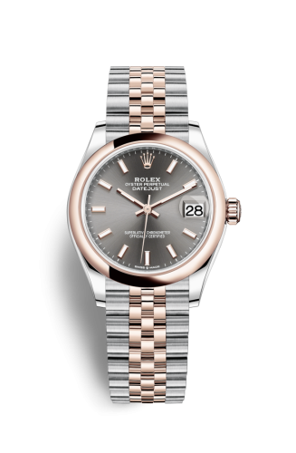 Rolex 278241-0018 : Datejust 31 Stainless Steel / Rose Gold / Domed / Grey / Jubilee
