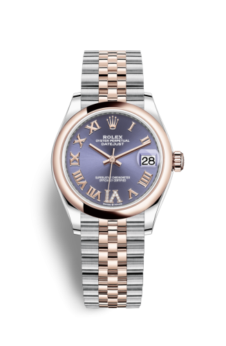 Rolex 278241-0020 : Datejust 31 Stainless Steel/ Rose Gold / Domed / Aubergine - Roman / Jubilee