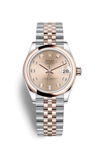 Rolex 278241-0024 : Datejust 31 Stainless Steel/ Rose Gold / Domed / Rose - Diamond / Jubilee