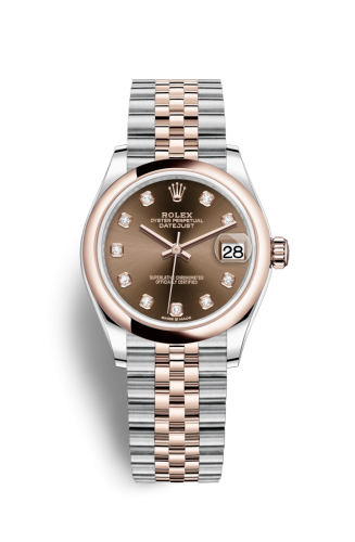 Rolex 278241-0028 : Datejust 31 Stainless Steel/ Rose Gold / Domed / Chocolate - Diamond / Jubilee