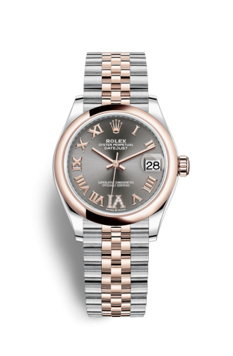 Rolex 278241-0030 : Datejust 31 Stainless Steel/ Rose Gold / Domed / Grey - Roman / Jubilee