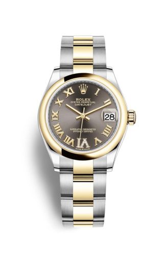 Rolex 278243-0017 : Datejust 31 Stainless Steel / Yellow Gold / Domed / Grey - Roman / Oyster