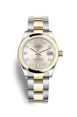 Rolex 278243-0019 : Datejust 31 Stainless Steel / Yellow Gold / Domed / Silver - Diamond / Oyster