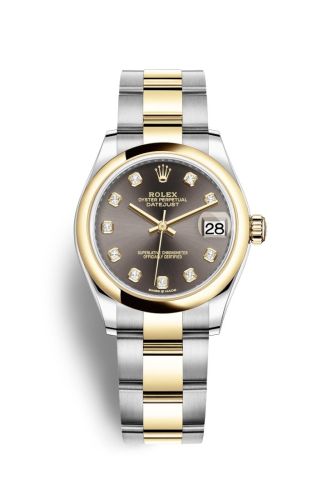 Rolex 278243-0021 : Datejust 31 Stainless Steel / Yellow Gold / Domed / Grey - Diamond / Oyster