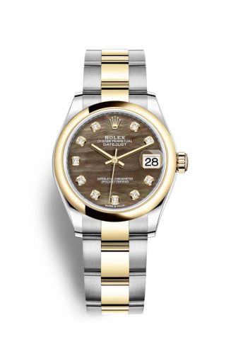 Rolex 278243-0023 : Datejust 31 Stainless Steel / Yellow Gold / Domed / Black MOP / Oyster