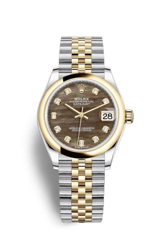 Rolex 278243-0024 : Datejust 31 Stainless Steel/ Yellow Gold / Domed / Black MOP / Jubilee