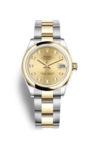 Rolex 278243-0025 : Datejust 31 Stainless Steel / Yellow Gold / Domed / Champagne - Diamond / Oyster