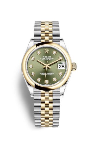 Rolex 278243-0030 : Datejust 31 Stainless Steel/ Yellow Gold / Domed / Olive - Diamond / Jubilee