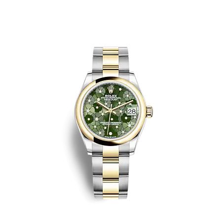 Rolex 278243-0031 : Datejust 31 Stainless Steel / Yellow Gold / Domed / Olive - Floral / Oyster