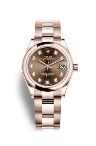 Rolex 278245-0015 : Datejust 31 Rose Gold / Domed / Chocolate - Diamond / Oyster