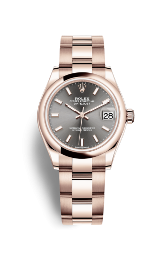 Rolex 278245-0025 : Datejust 31 Rose Gold / Domed / Grey / Oyster