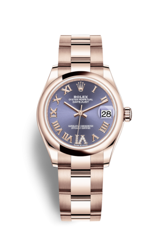 Rolex 278245-0027 : Datejust 31 Rose Gold / Domed / Aubergine - Roman / Oyster