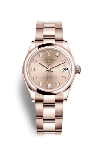 Rolex 278245-0029 : Datejust 31 Rose Gold / Domed / Rose - Diamond / Oyster