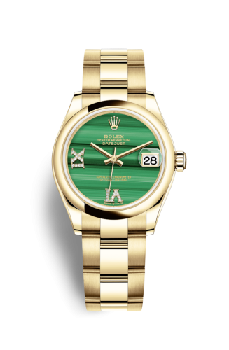 Rolex 278248-0003 : Datejust 31 Yellow Gold / Domed / Malachite / Oyster