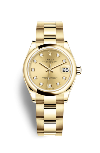 Rolex 278248-0013 : Datejust 31 Yellow Gold / Domed / Champagne - Diamond / Oyster