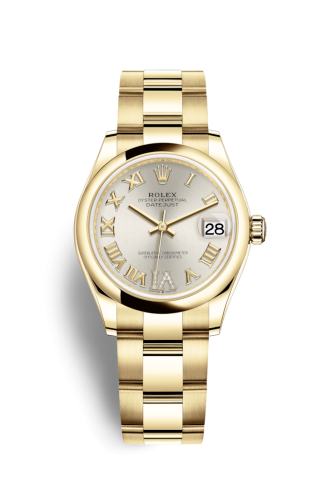 Rolex 278248-0027 : Datejust 31 Yellow Gold / Domed / Silver - Roman / Oyster