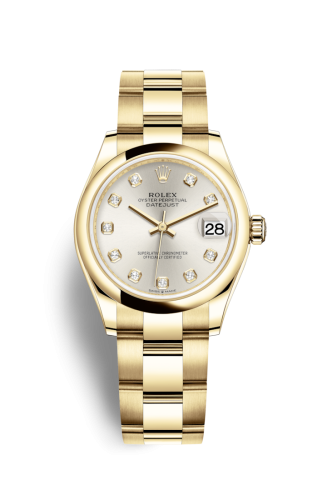 Rolex 278248-0033 : Datejust 31 Yellow Gold / Domed / Silver - Diamond / Oyster