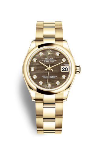 Rolex 278248-0037 : Datejust 31 Yellow Gold / Domed / Black MOP / Oyster