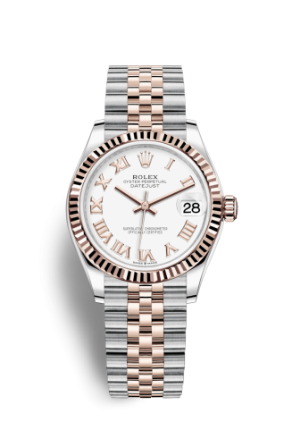 Rolex 278271-0002 : Datejust 31 Stainless Steel/ Rose Gold / Fluted / White - Roman / Jubilee