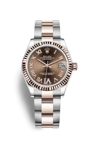 Rolex 278271-0003 : Datejust 31 Stainless Steel/ Rose Gold / Fluted / Chocolate - Roman / Oyster